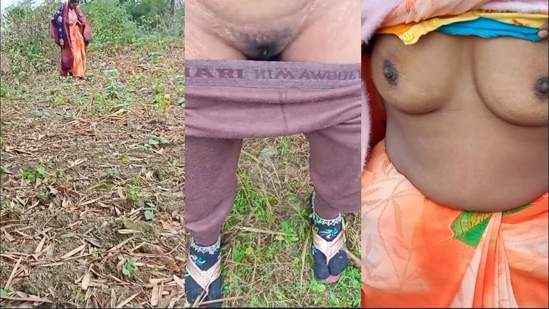 Farmer's Wife with Rubber Boots Masturbates Outside