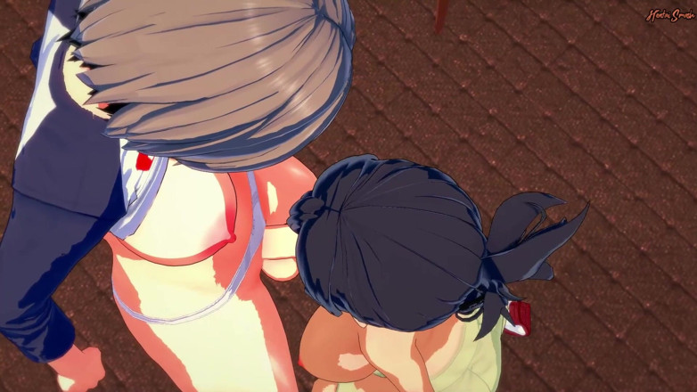 Hentai Smash: Ami Asai gives futa Uzaki a blowjob and swallows her...
