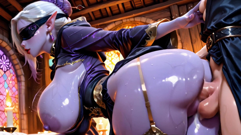 Digital Yumemi: Dark Elf Kněžka uctívání v Zakázaném chrámu - Fantazie se zavázanýma...