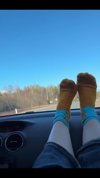 Feet on the dashboard