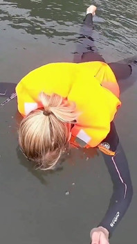 Strapped Tight & Floating Free - Sexy Wetsuit Life Jacket Test