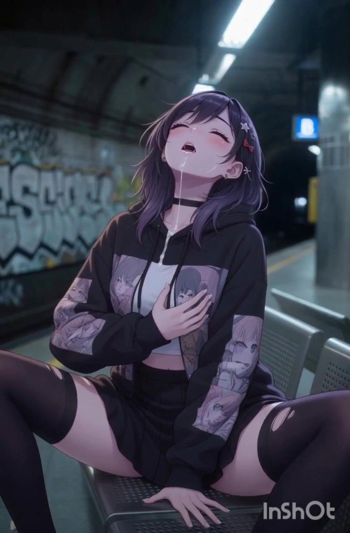 Wertstofsamler: 可爱的动漫女孩在地铁站自慰并被性交