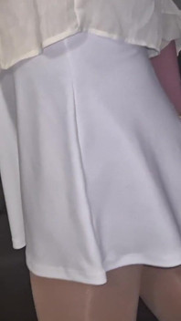 White Short Skirt Ass Watcher
