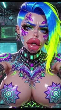 Cyberpunk Style Women Bouncing Boobs, Ai Animation