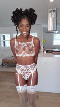 Cute Ebony Hazel Grace in Sexy Lingerie