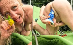 Mega Dildo in My Prolapse Pussy
