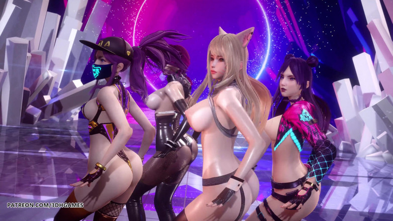 3D-Hentai Games: [MMD] (G)I-DLE - Sexy striptýzový tanec Ahri Akali Evelynn Kaisa League of...