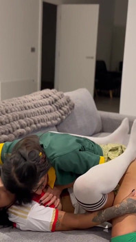 Two Big-ass Arabs Fuck the Football Referee - Yasmina Khan and Aaliya Yasin