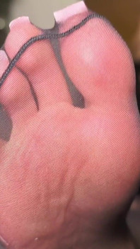 Black Stocking Nylon Feet Show
