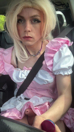 Kali TGirl: Carsolo Wanklane-tgirl Solo Ejaculate