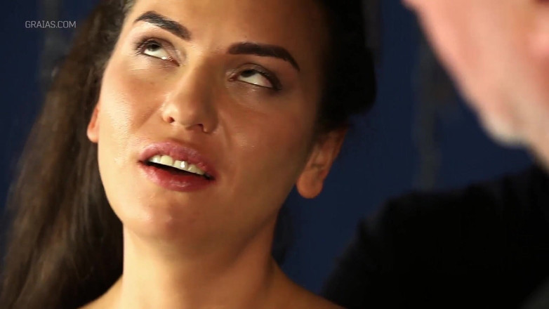 Graias Studio: Making the shy lingerie model suck cock - part 1