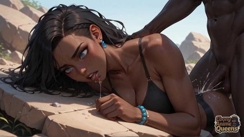 Ebony Anime Queens: Demam ebony Memanas di padang pasir! Bokep XXX terpanas!