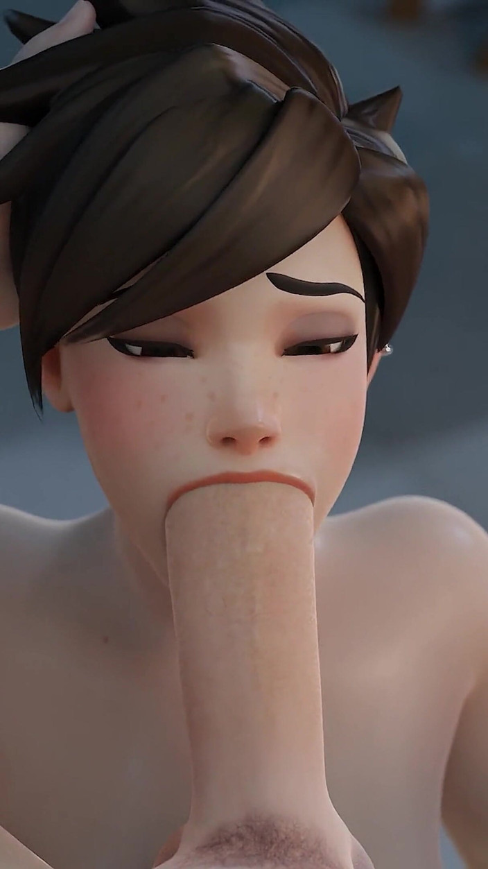 Orlikx: Tracer &amp; 3 Guys One by One - Blowjob, Anal &amp; Fuck While Playing...