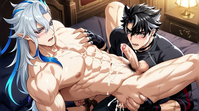 AI gay porn: Gay Boyfriend Fuck as One Bed