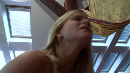 Fratgirl Affairs: Alluring blonde babe rides big cock in POV