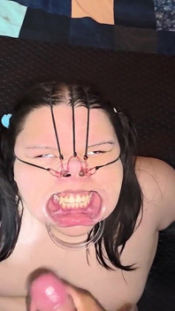 I Have a Big Ball in My Asshole While He Fucks Me, Humiliates Me, Cums and Pisses on My Face