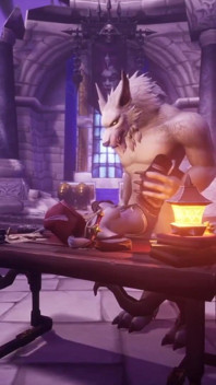 Werwolf fickt nachtelfen auf einem tisch