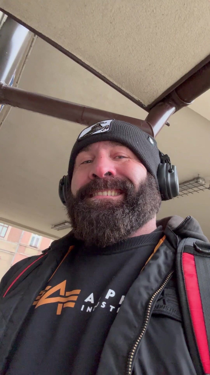 Tyler Rex: Muscle Gay Bear Winter Wank - Cock Ring Stroking &amp; Big Balls...