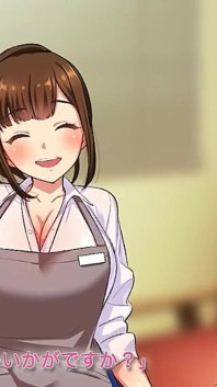 大きな胸とポニーテールのパートタイムワーカーとのセックス - モーションアニメ
