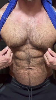 Hairy Muscle Bear Solo Nipple Play & Intense Masturbation