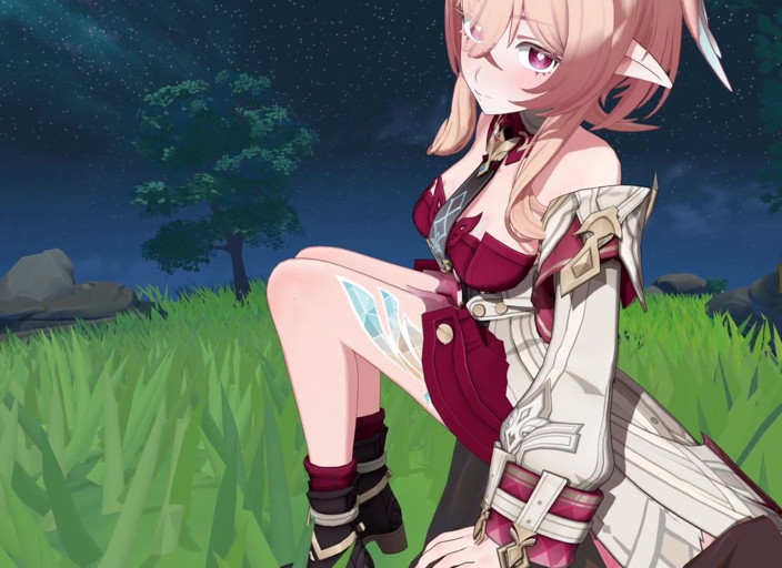 NSFWOtaku: Genshin Impact - Linnea làm tình ngoài trời với Aether - Hentai 3D...