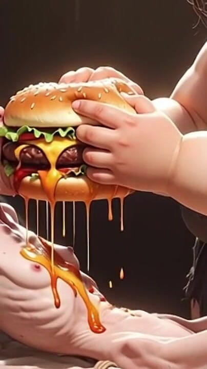 YOUR BEST FANTASY: 非常に痩せた女の子が巨大なSSBBWに餌を取られる - 極端なフィーダーリズムの対比