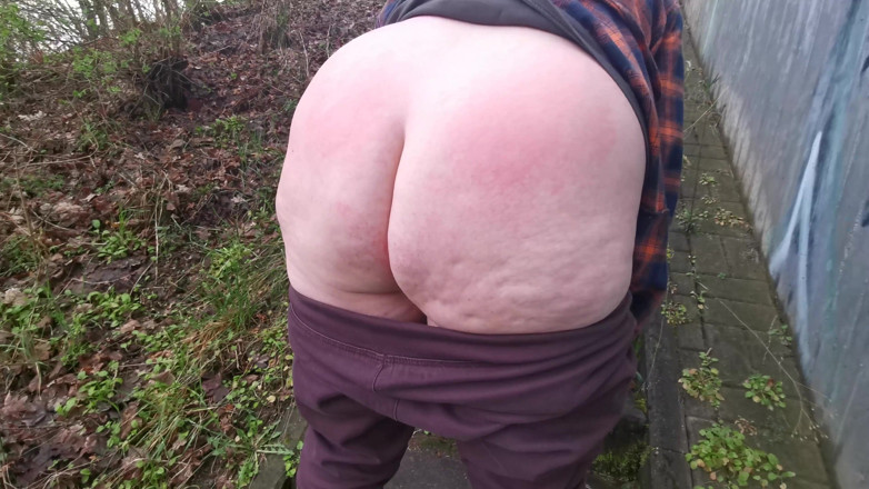 Bouncy Tits Action: Spanking Her Naked Ass in the Forest