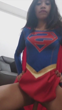 Cosplay Super Girl Riding Dildo