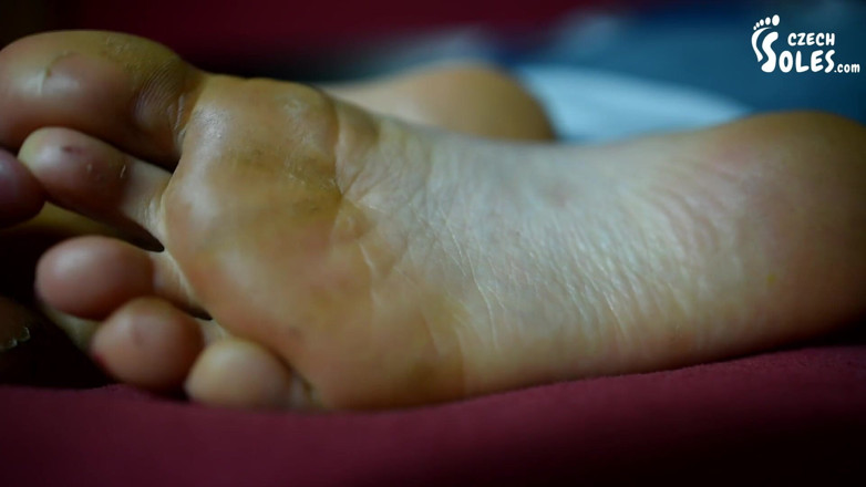 Czech Soles - foot fetish content: Home fairy creeping at Anna's feet in bed