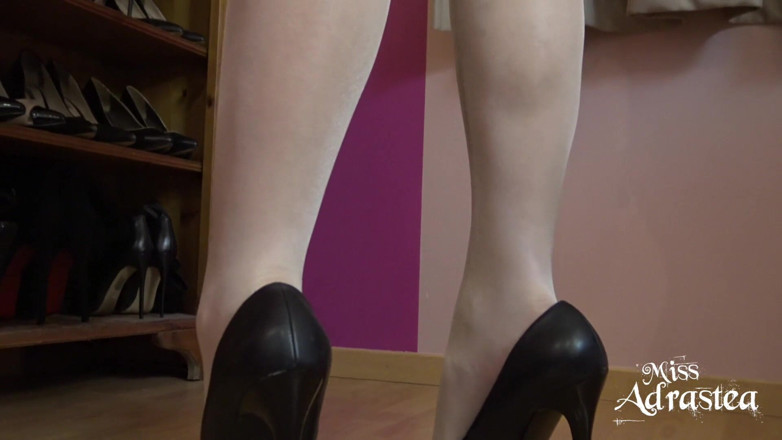 Miss Adrastea: Cream my shiny ass, slutty bitch!