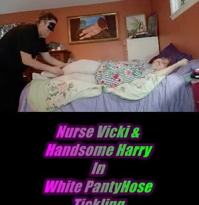 BBW nurse Vicki adventures with friends: Медсестра Вики и красивый Гарри в белых трусиках, щекотка шланга и поклонение богине!