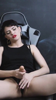 Guided Handjob, Girl and Her Strapon