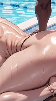 Big Black Cock Fuck Pussy at Pool