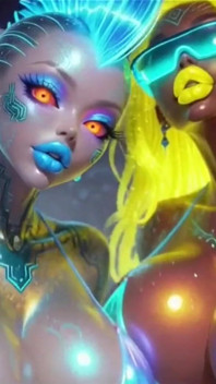 Beautiful Aliens Kiss on Nice Music, Ai Animation