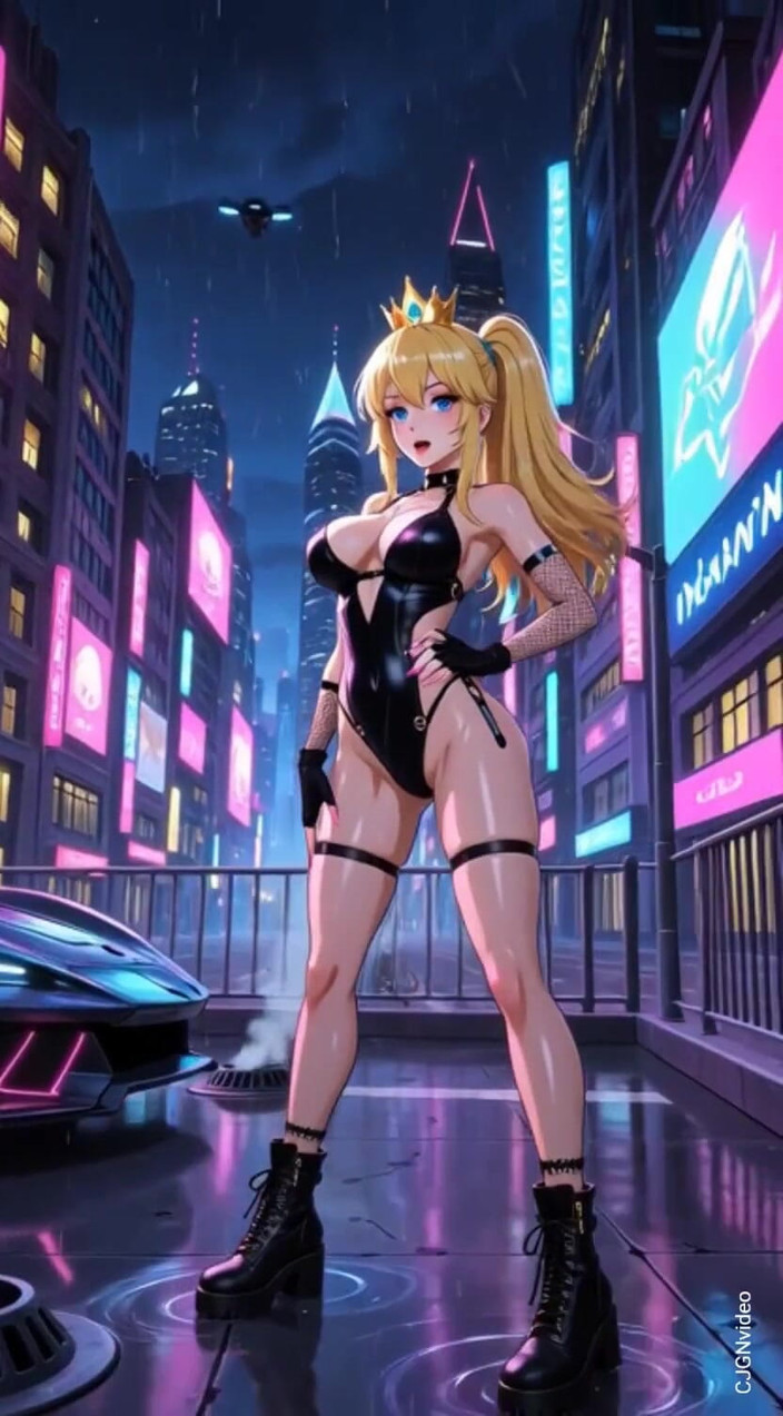 Hot girl dancing: 108.桃子公主赛博朋克版本舞蹈（ai动画）