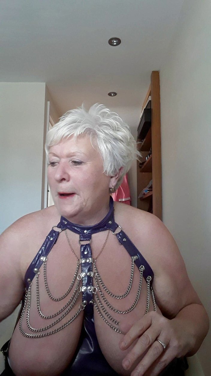 Uk Joolz: 紫色のPVC、オフィスの椅子で猫の遊び