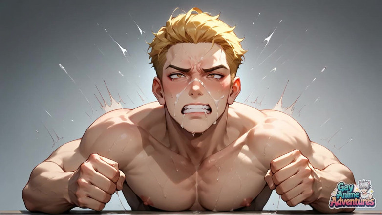 Gay Anime Adventures: Altın zafer: kaslı ıslak göt esnetme ve döl salyası