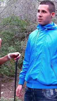 Crazy threesome with skinny Milf and big cocks in the forest