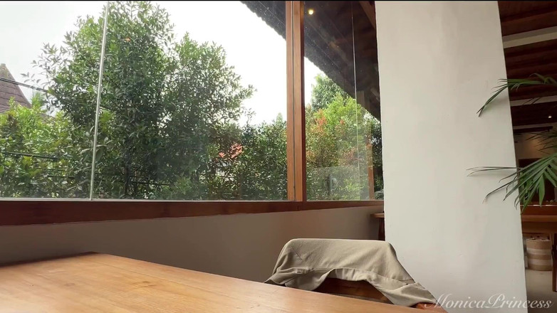 Princess Monica: Mengusaha komputer riba, berkelip buah dada di Ruang Kerja Awam