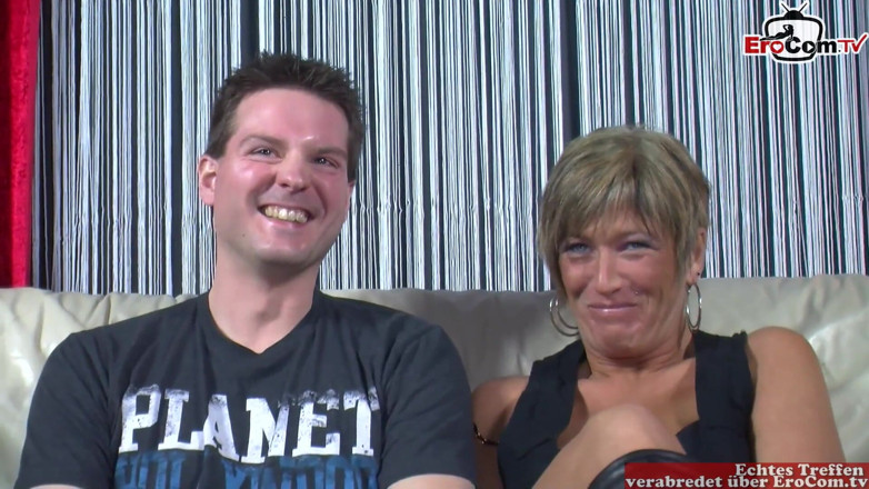 EroCom: Husband shares his short haired mature German wife with saggy...