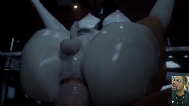 L6RD7BLU3 FUTA: La pequeña polla transgénero Sadako follada anal, Tifa hace garganta...