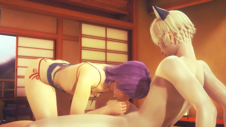 Yaoitube: Yaoi Femboy - Denki Suge pula băiatului pisică într-un tatami