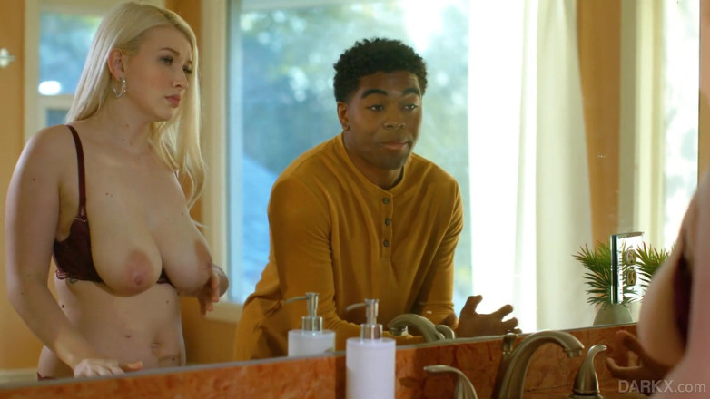 Dark X: Ebony BF shows appreciation GF's big tits - DarkX
