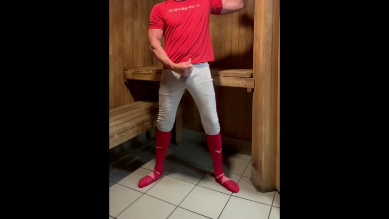 JockDad87: Альфа-веселощі в роздягальні з Jockdad87 у бейсбольному спорядженні