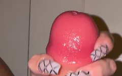 Young MILF Raven Stroking a Fat Cock with Long Nails