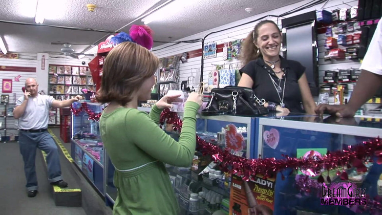 Dream Girls: Leah Livingston masturbates for an audience at a porn store