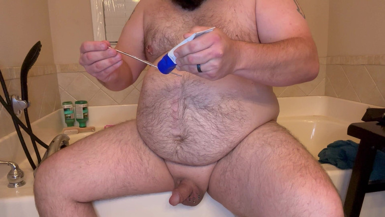 Chubby Freak: 3mm-4mmと5mm-6mmのHegarでピアスされたぽっちゃり男の音