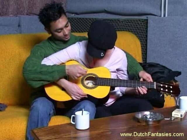 Dutch Fantasies: Cute babe is riding stranger's cock on the couch
