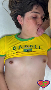 Sexy Yellow Brazil Jersey Asuka Seduces Stepdaddy in Her Heels