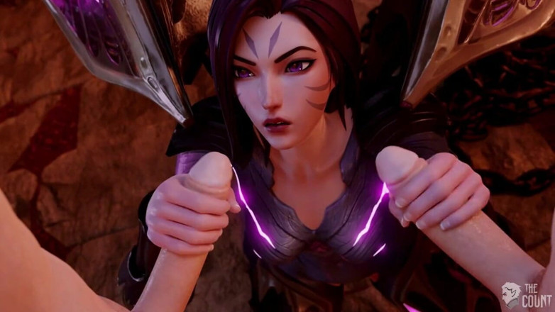 Smixix: Lol Kaisa Animation, trio, pipe et double creampie, porno 3D complet,...